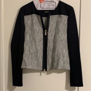 PINKO tweed and leather jacket zip up